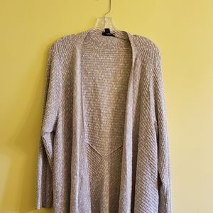 Alfani Woman's long Brown and White Woven Cardi